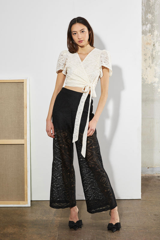 PANTALON À DENTELLE