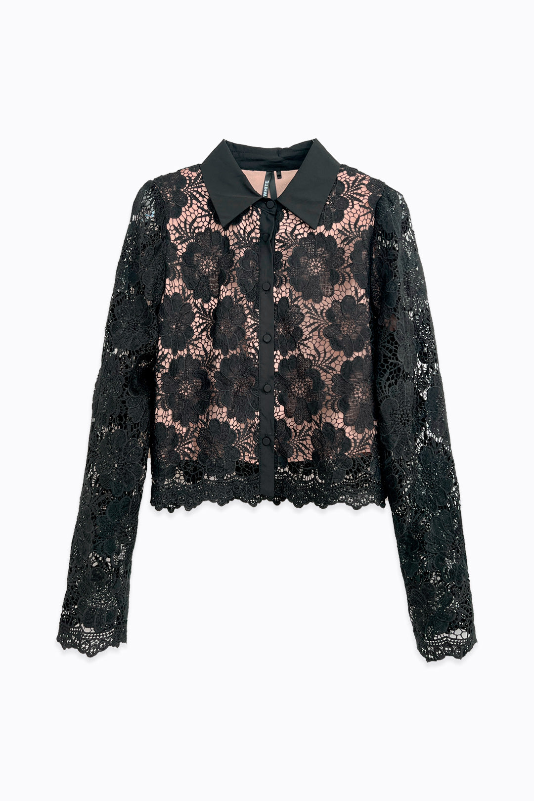 LACE SHIRT WITH NUDE LINING