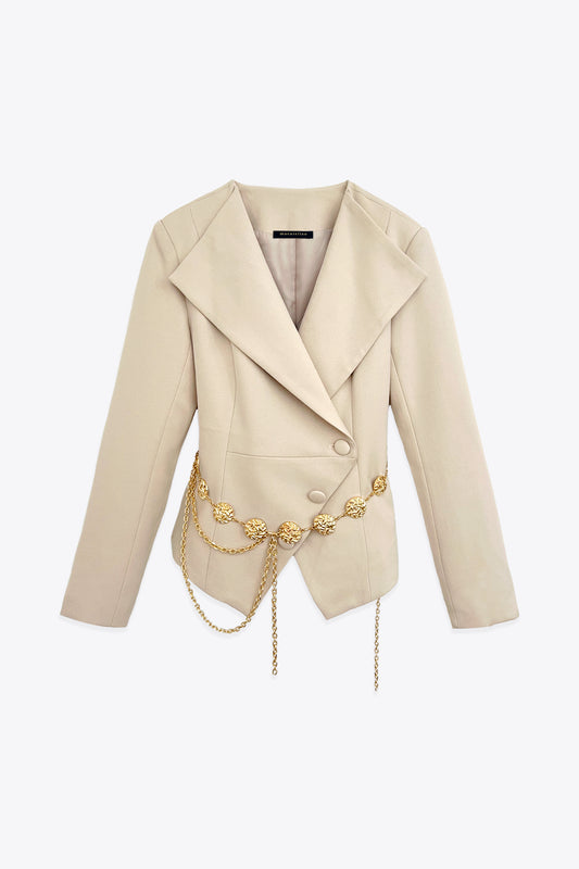Satin Sleeveless Blazer