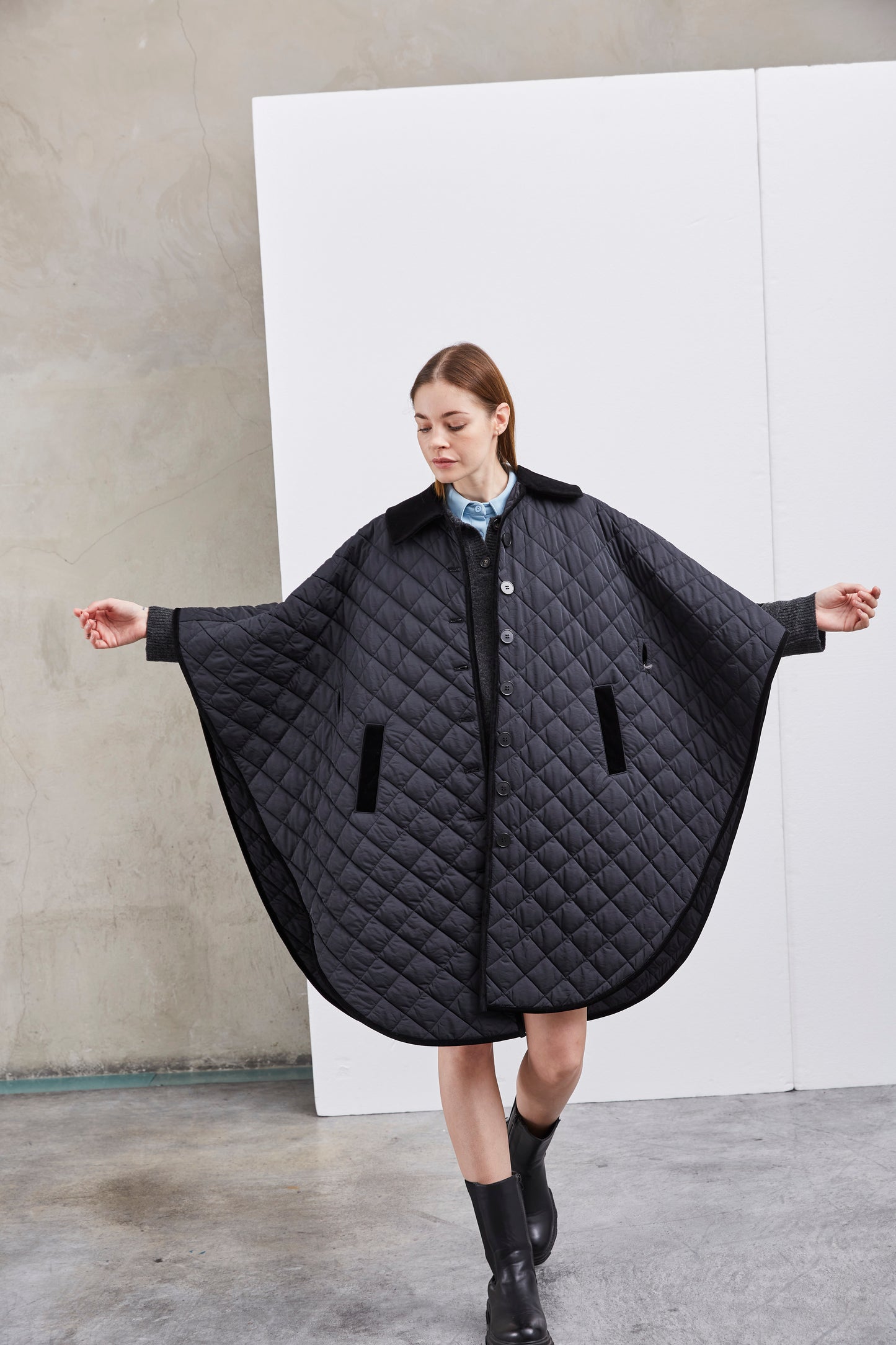 VESTE PONCHO MATELASSÉE
