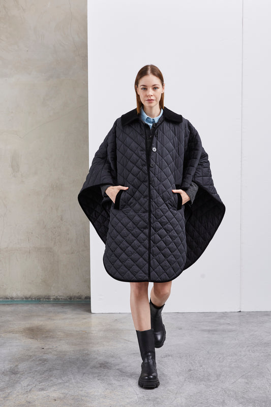 VESTE PONCHO MATELASSÉE