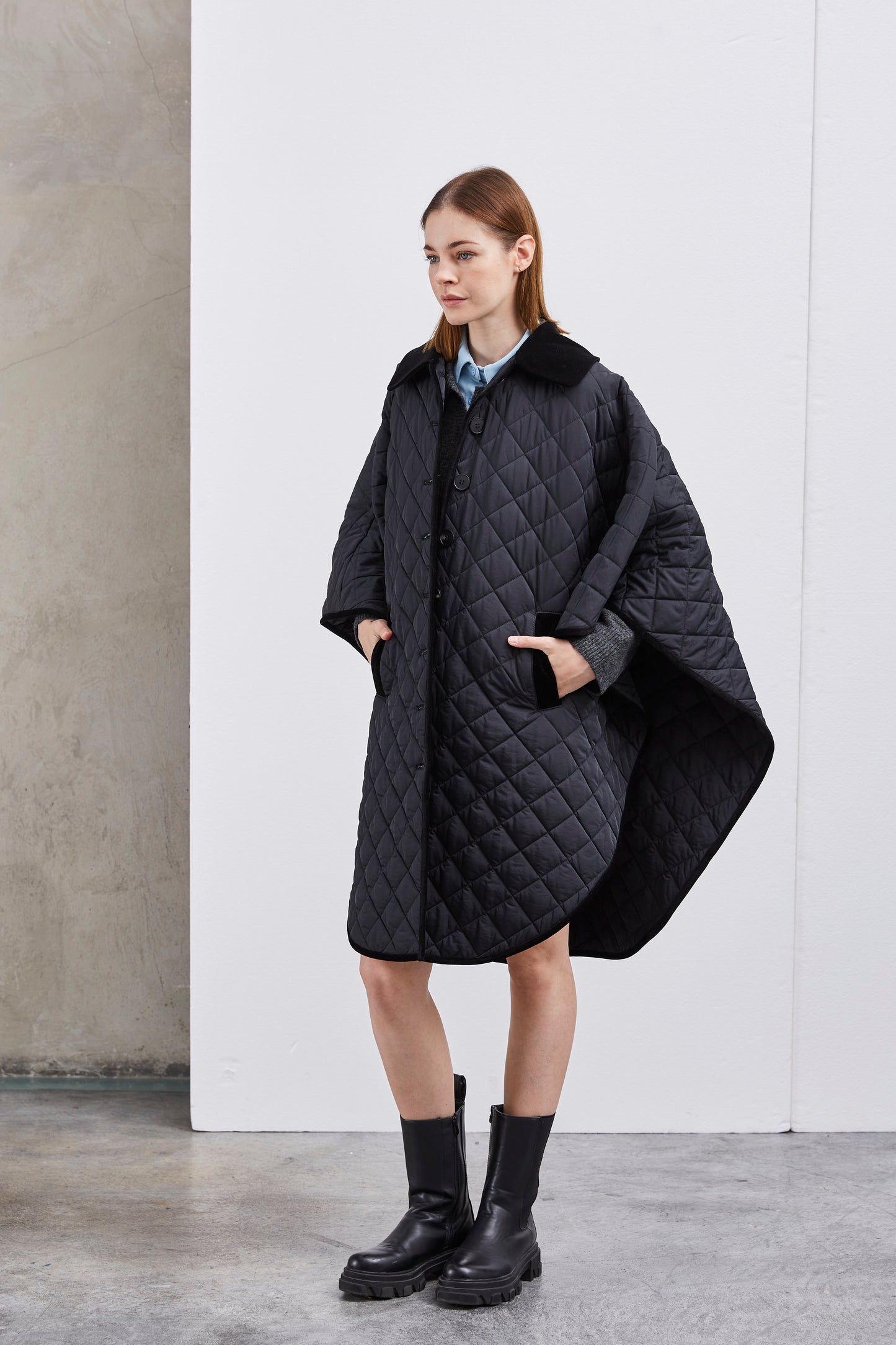 VESTE PONCHO MATELASSÉE