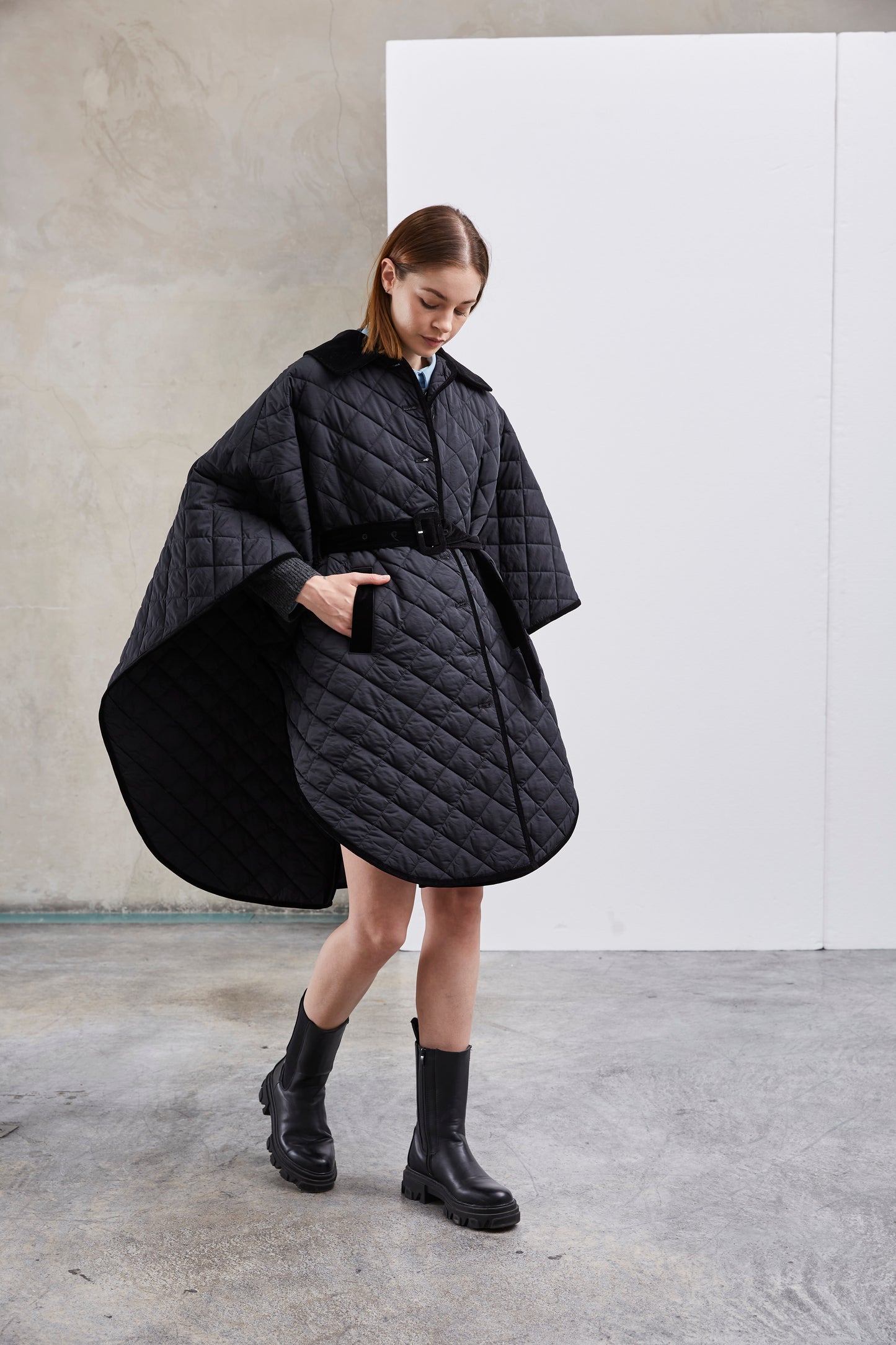 VESTE PONCHO MATELASSÉE