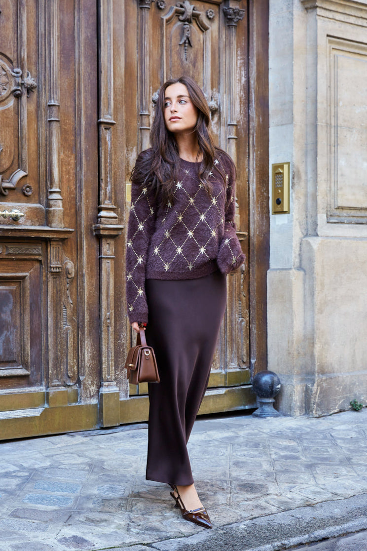 SEQUIN KNIT SWEATER