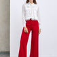 PANTALON À PINCES ROUGE