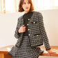 VESTE TWEED À CARREAUX