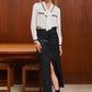 JUPE FENDUE EN SIMILI CUIR