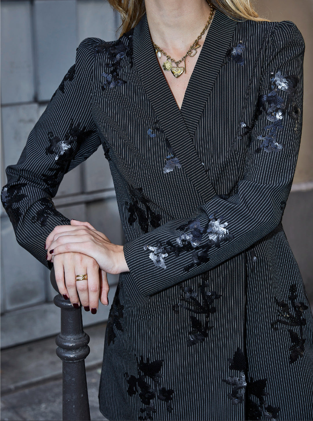 Satin Sleeveless Blazer