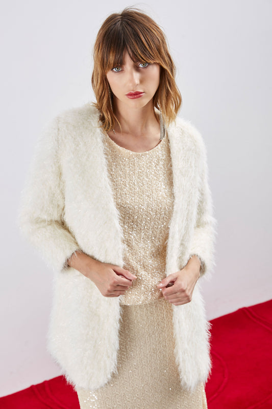 VESTE À FOURRURE BEIGE