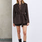 BLAZER OVERSIZE À CARREAUX EN LAINE