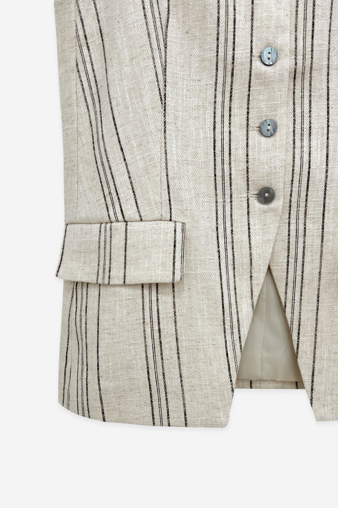 TOP EN LIN À RAYURES