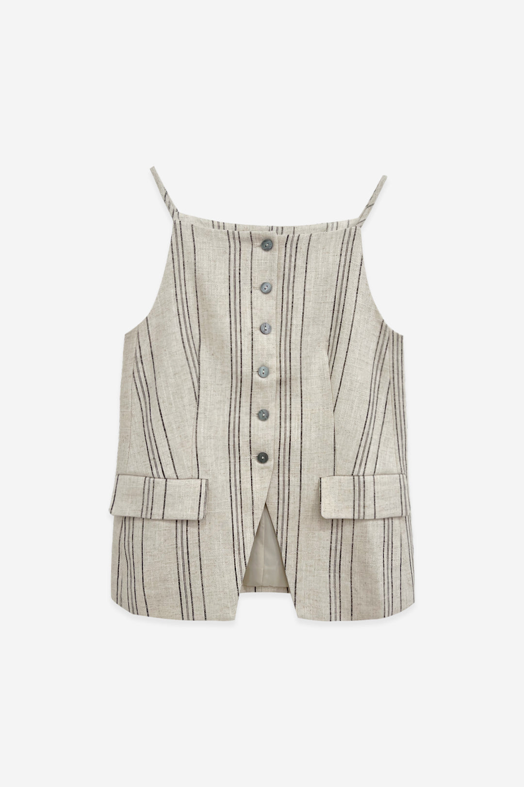 TOP EN LIN À RAYURES