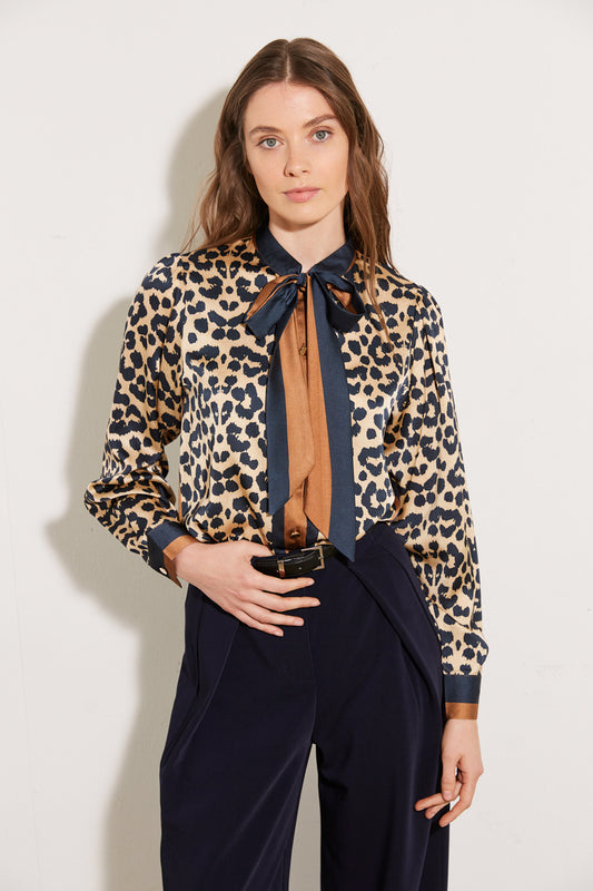 CHEMISE LEOPARD MARINE
