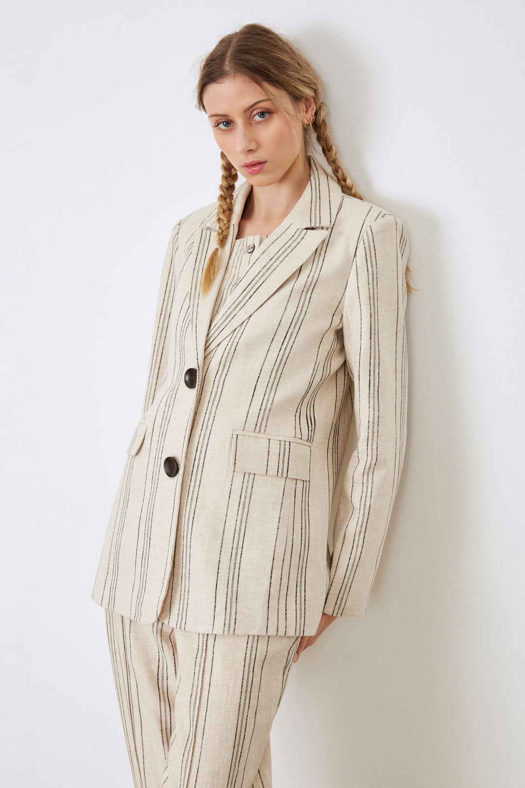 BLAZER EN LIN À RAYURES