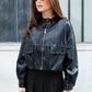 VESTE BOMBER EN SIMILI CUIR