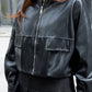 VESTE BOMBER EN SIMILI CUIR