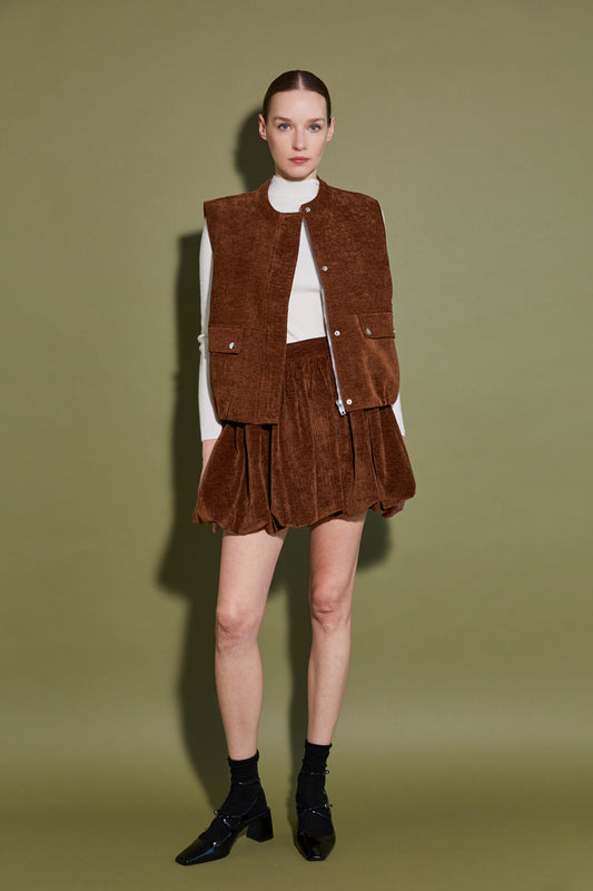 JUPE EN VELOURS CÔTELÉ