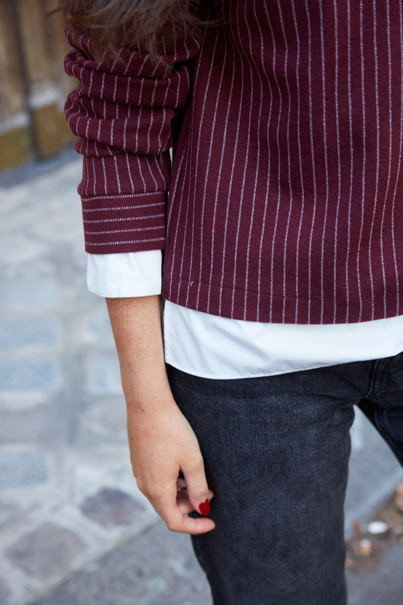 PULL CHEMISE À RAYURES