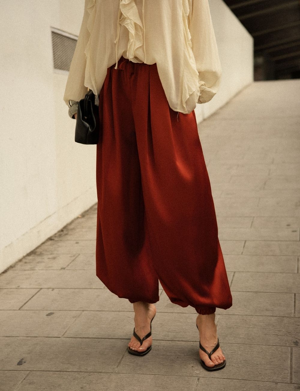 Pantalon fluide Olga -  terre