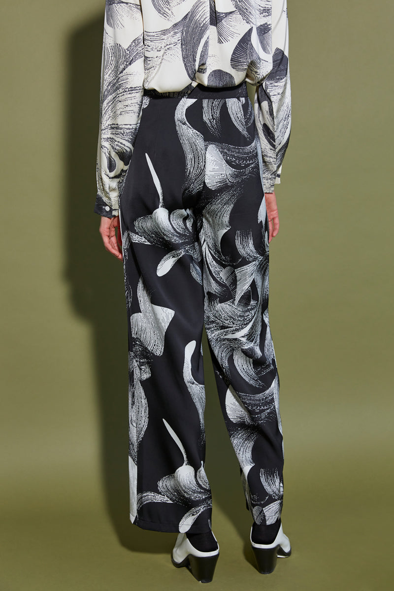 PANTALON FLEURI NOIR