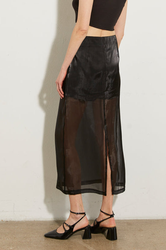 PINK SATIN SKIRT
