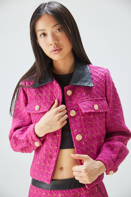 FUCHSIA TWEED JACKET 