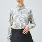 CHEMISIER IMPRIMÉ FLEURI MONOCHROME