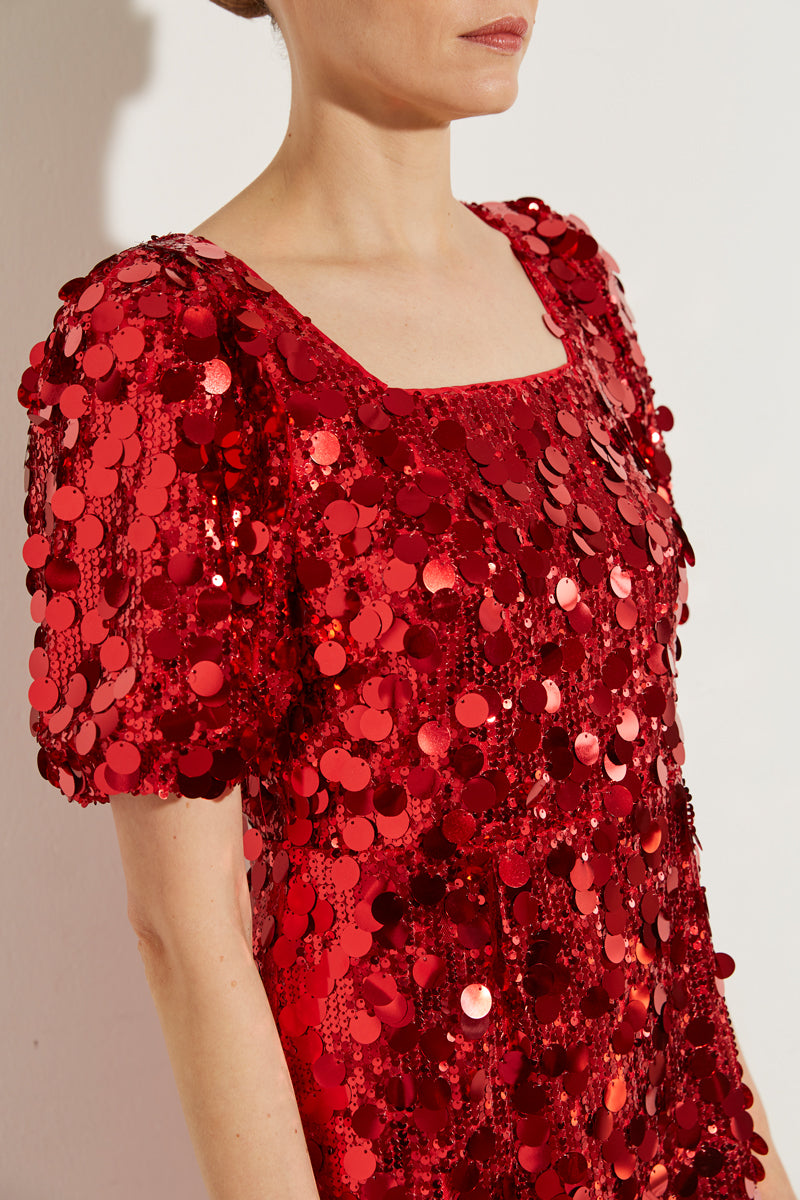 ROBE À SEQUINS À DOS OUVERT