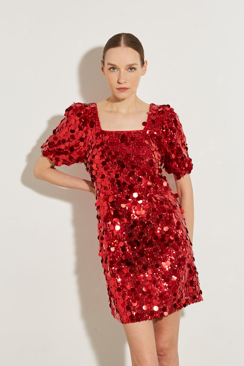 ROBE À SEQUINS À DOS OUVERT
