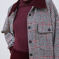 VESTE À CARREAUX ET VELOURS CÔTELÉ