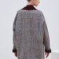 VESTE À CARREAUX ET VELOURS CÔTELÉ