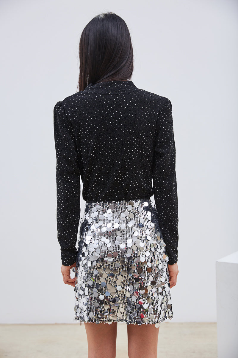 TOP FLEURI À STRASS