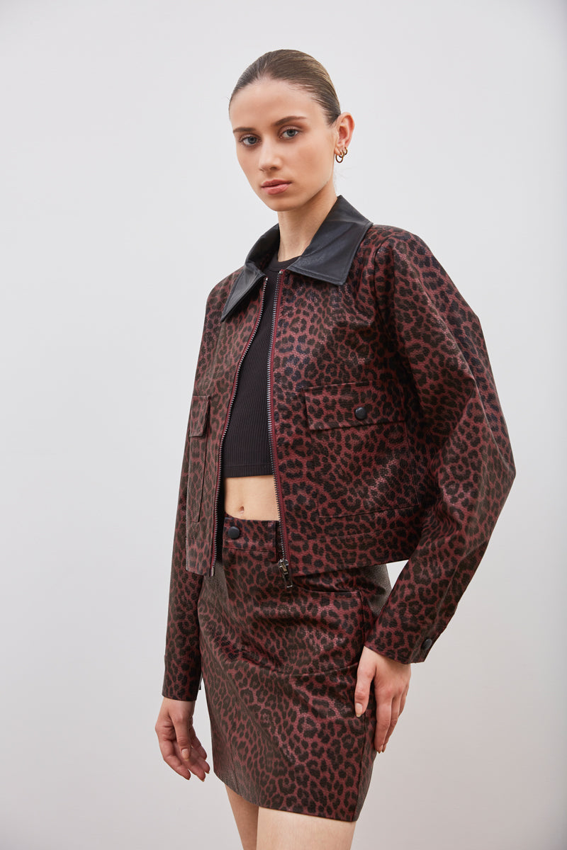 VESTE LÉOPARD TEXTURÉ