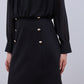 ROBE À BOUTONS NOIR