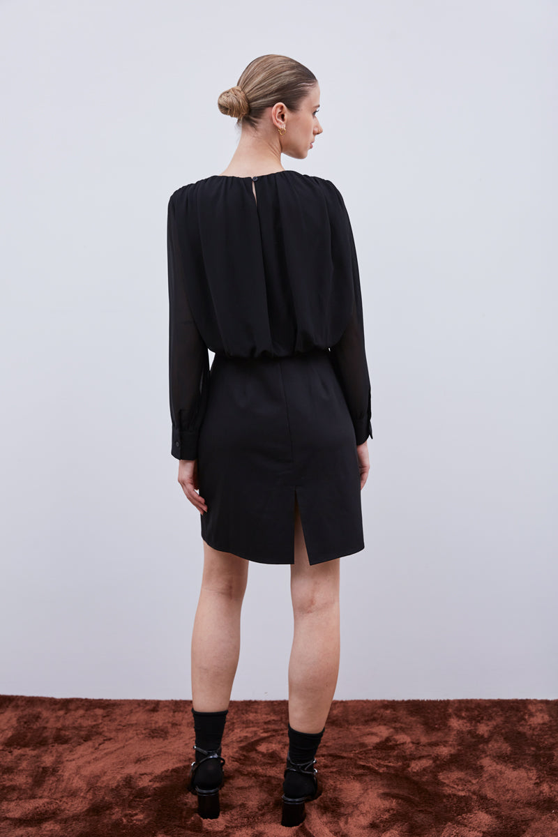 ROBE À BOUTONS NOIR