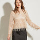 TOP EN VOILE À FRANGES ET SEQUINS
