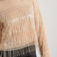 TOP EN VOILE À FRANGES ET SEQUINS