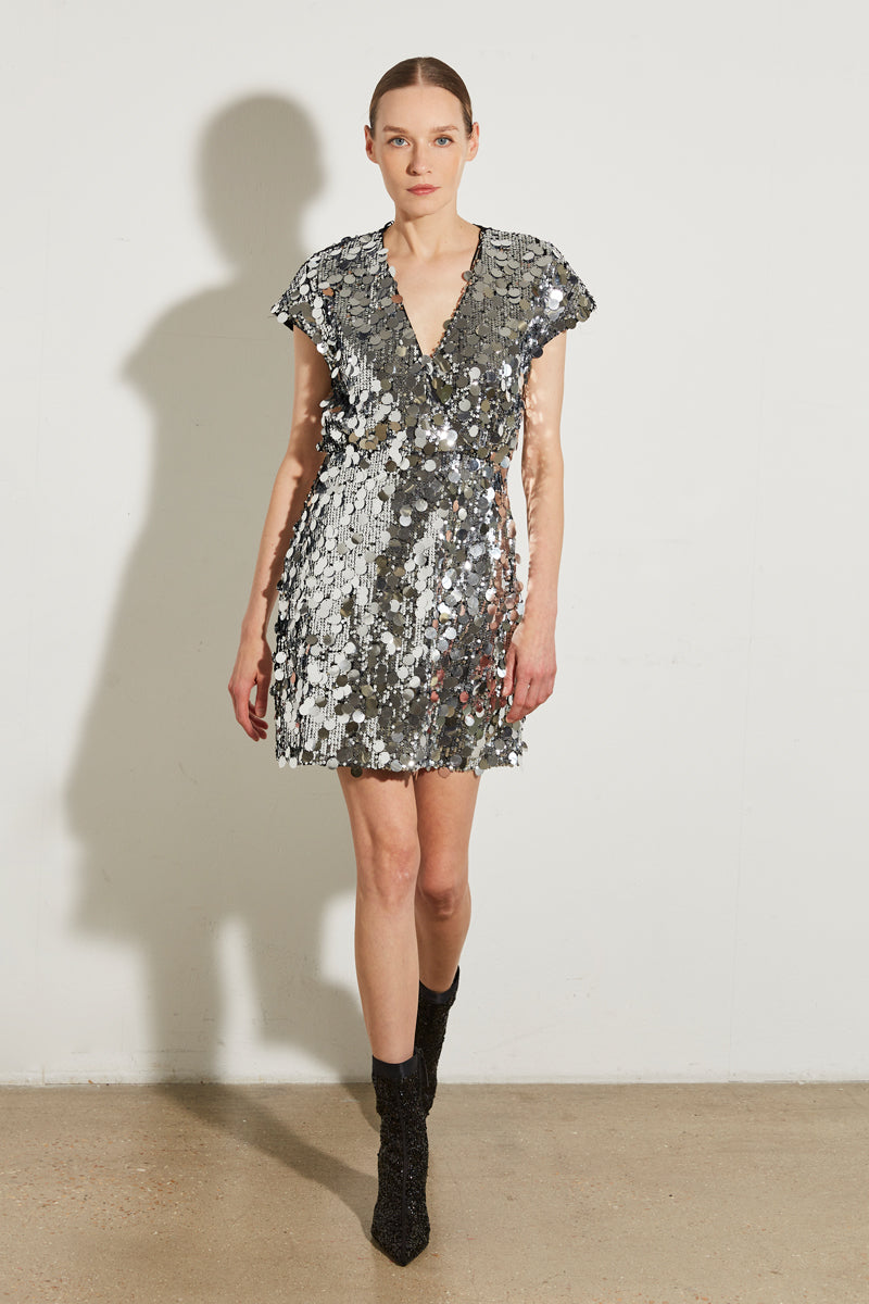 ROBE CACHE COEUR À SEQUINS