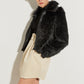 FUR AND FAUX LEATHER JACKET
