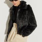 FUR AND FAUX LEATHER JACKET