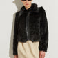 FUR AND FAUX LEATHER JACKET
