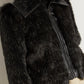 FUR AND FAUX LEATHER JACKET