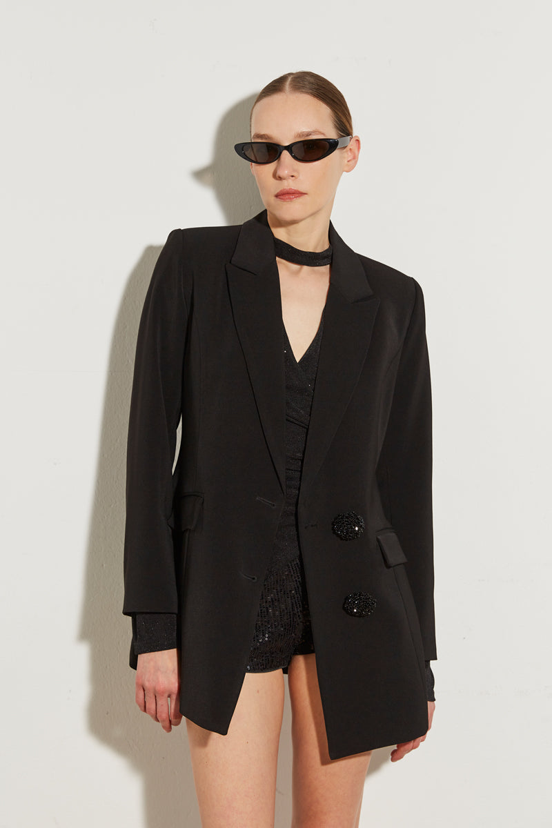 Satin Sleeveless Blazer