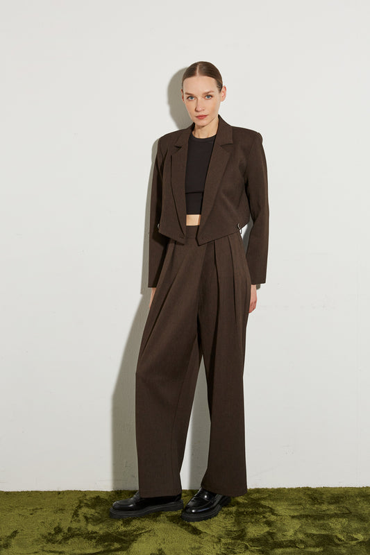 Satin Sleeveless Blazer