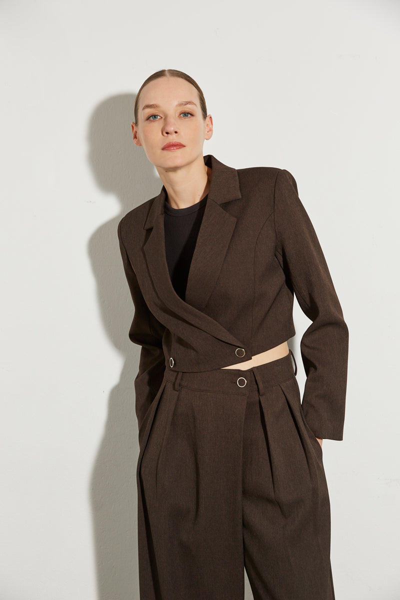 Satin Sleeveless Blazer