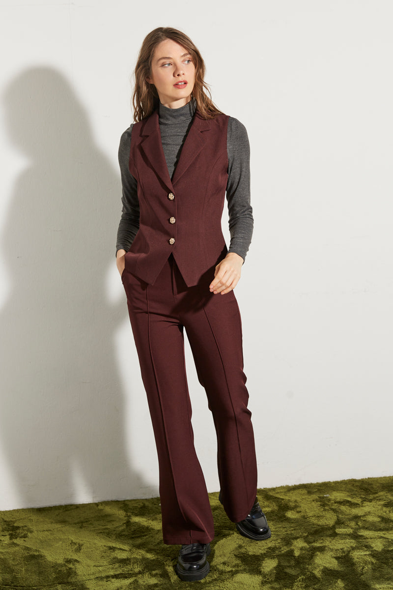Satin Sleeveless Blazer