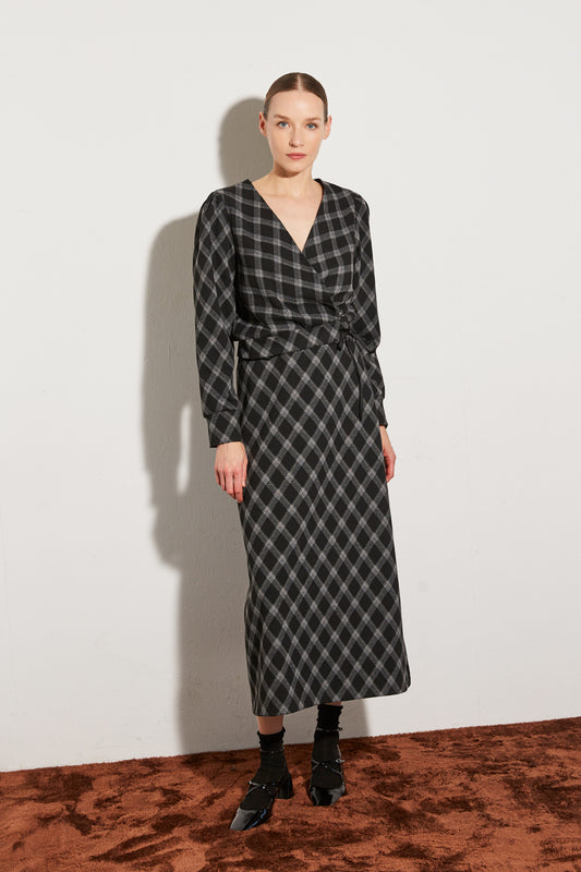 TOP CACHE COEUR À CARREAUX