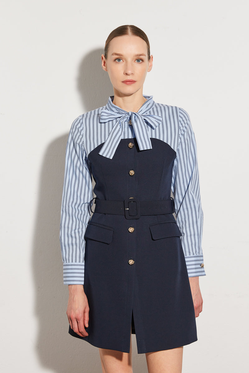 ROBE BI MATIERE A RAYURES