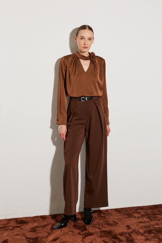 PANTALON À CEINTURE CHOCO