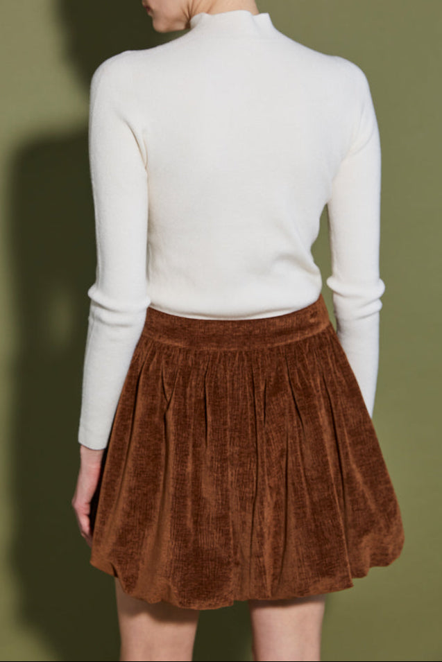 JUPE EN VELOURS CÔTELÉ